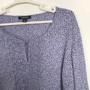 Roz & Ali lilac floral pull-over blouse, 2X